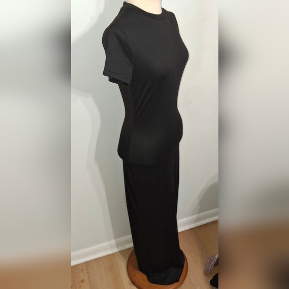 SHEIN Black Short Sleeve Maxi Dress- W  Sz Small - Picture 2 of 4